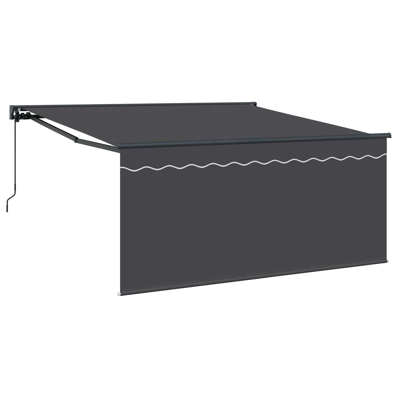 Skrovita tenda Antracit 350 x 250 cm Poliester i aluminij