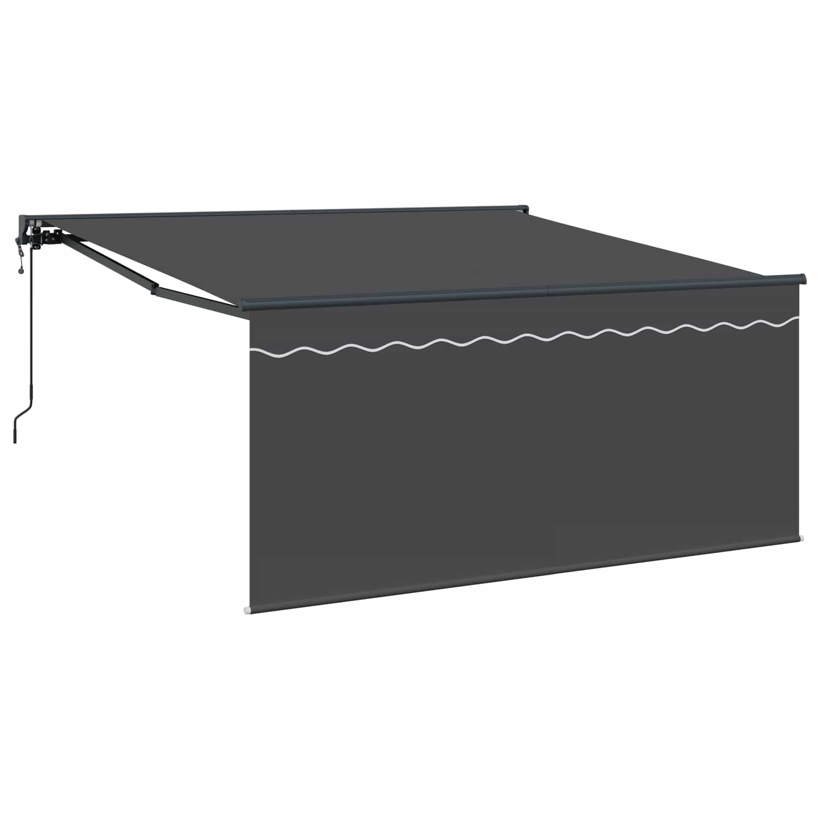 Skrovita tenda Antracit 350 x 250 cm Poliester i aluminij