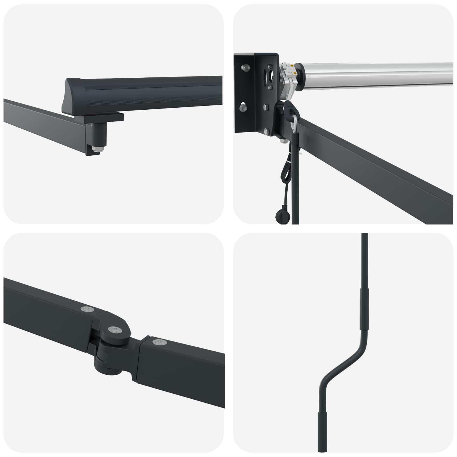 Skrovita tenda S LED lampica Narančasta i smeđa 350 x 250 cm