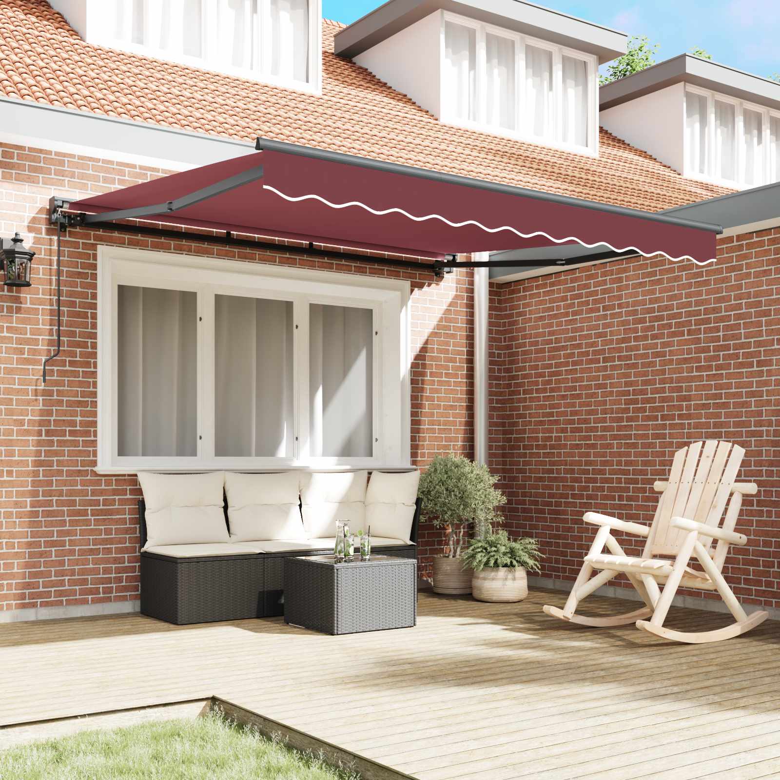 Okvir tende Tamno crvena 350 x 250 cm Poliester s PU premazom