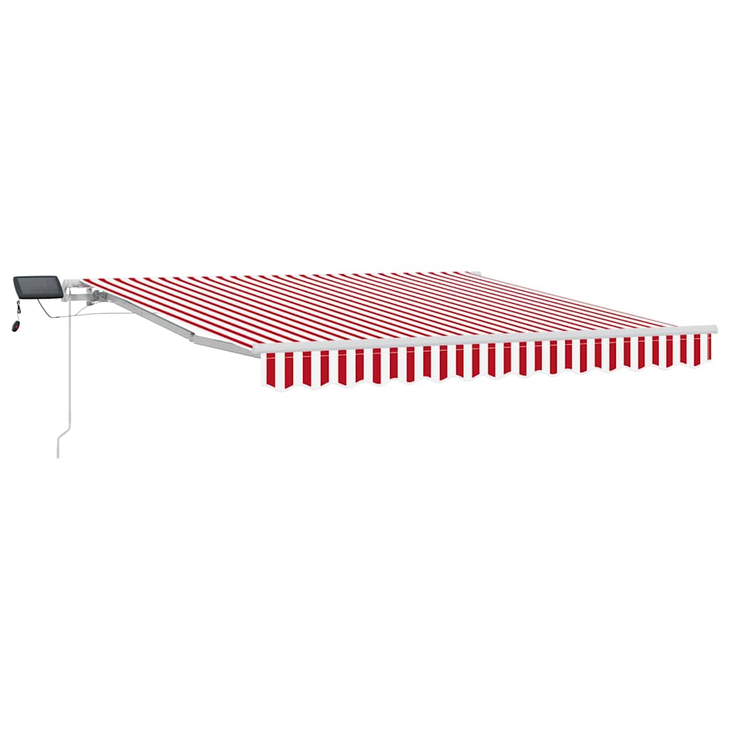Skrovita tenda Crvena i bijela 350 x 250 cm Tkanina i čelik
