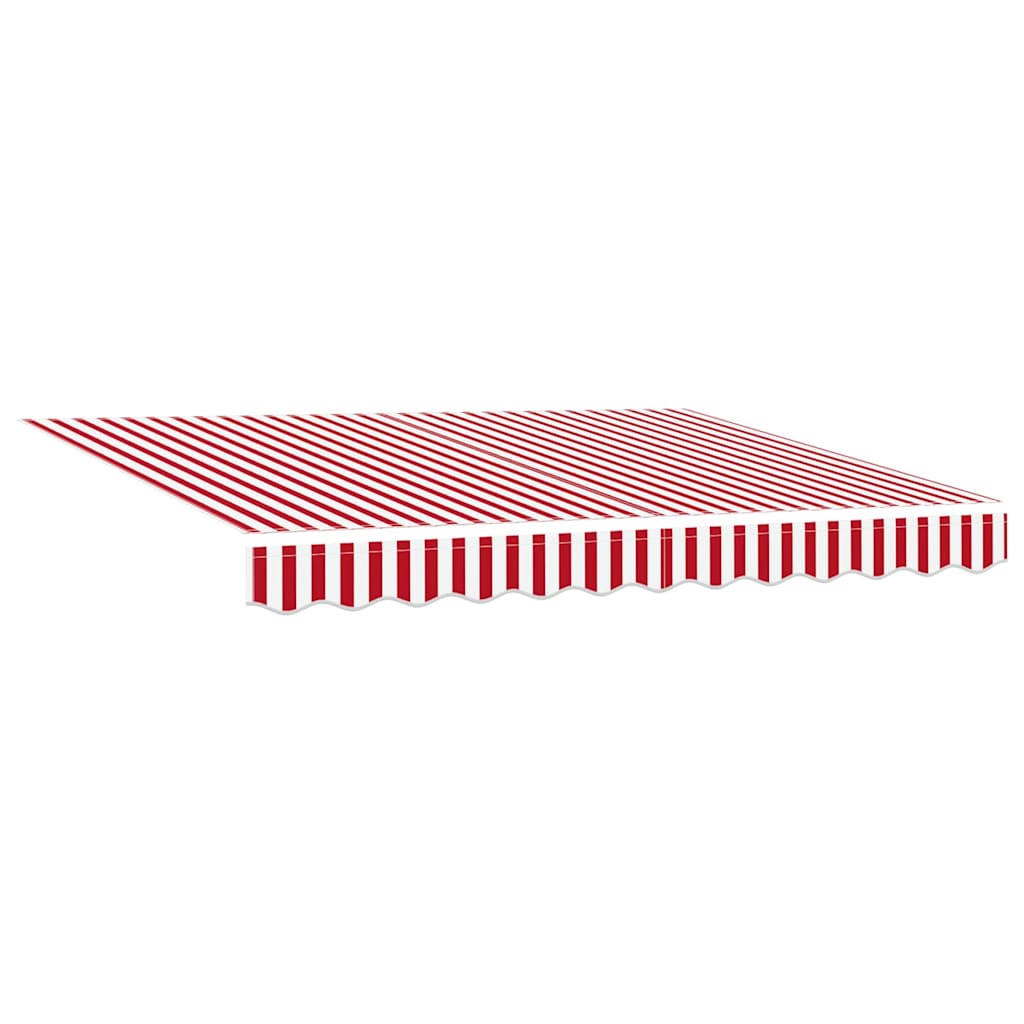 Skrovita tenda Crvena i bijela 350 x 250 cm Tkanina i čelik