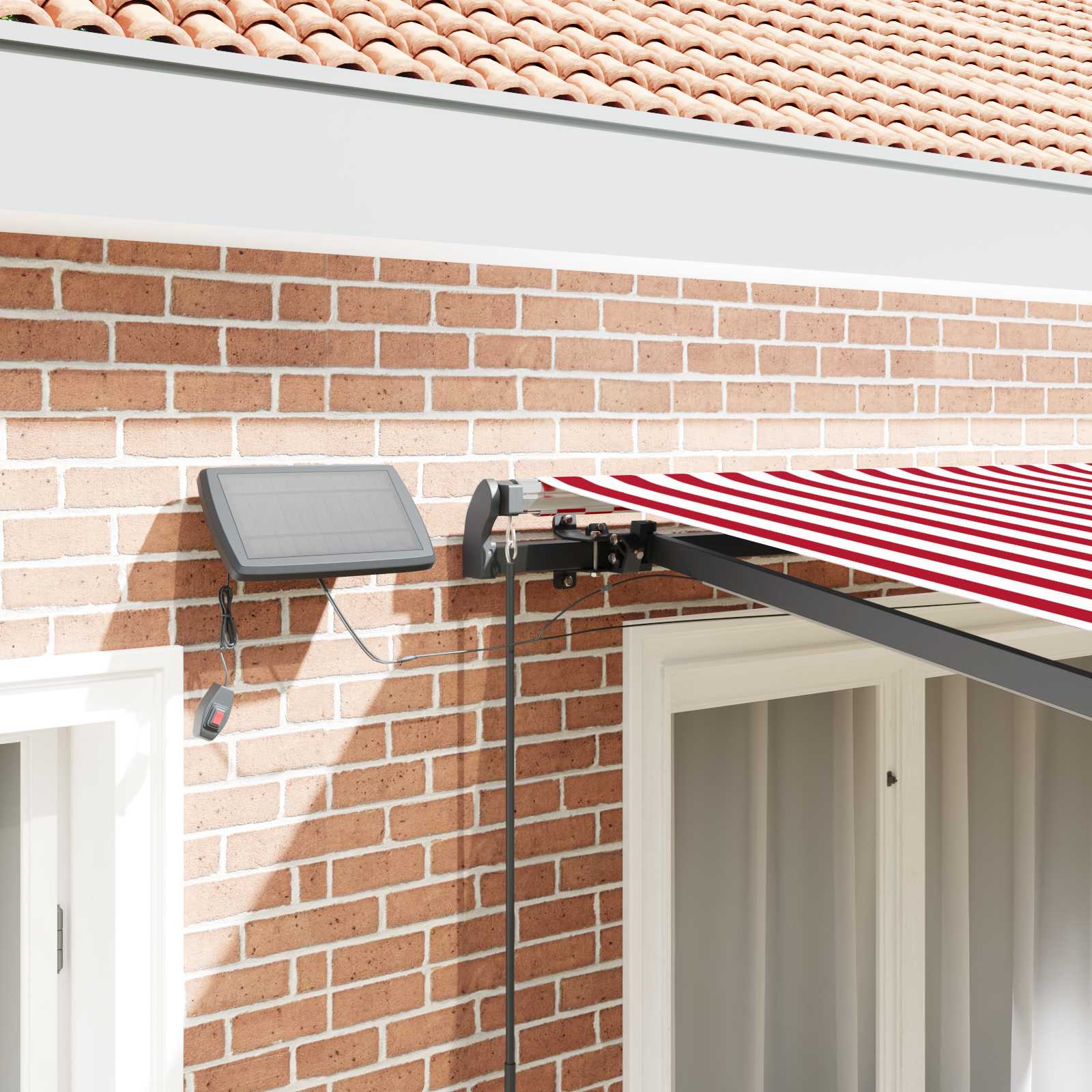 Skrovita tenda Crvena i bijela 350 x 250 cm tkanina