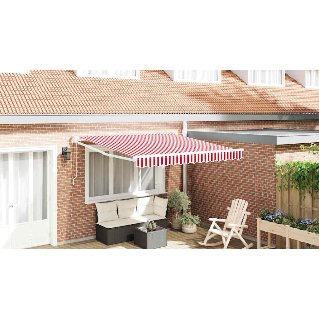 Skrovita tenda Crvena i bijela 350 x 250 cm