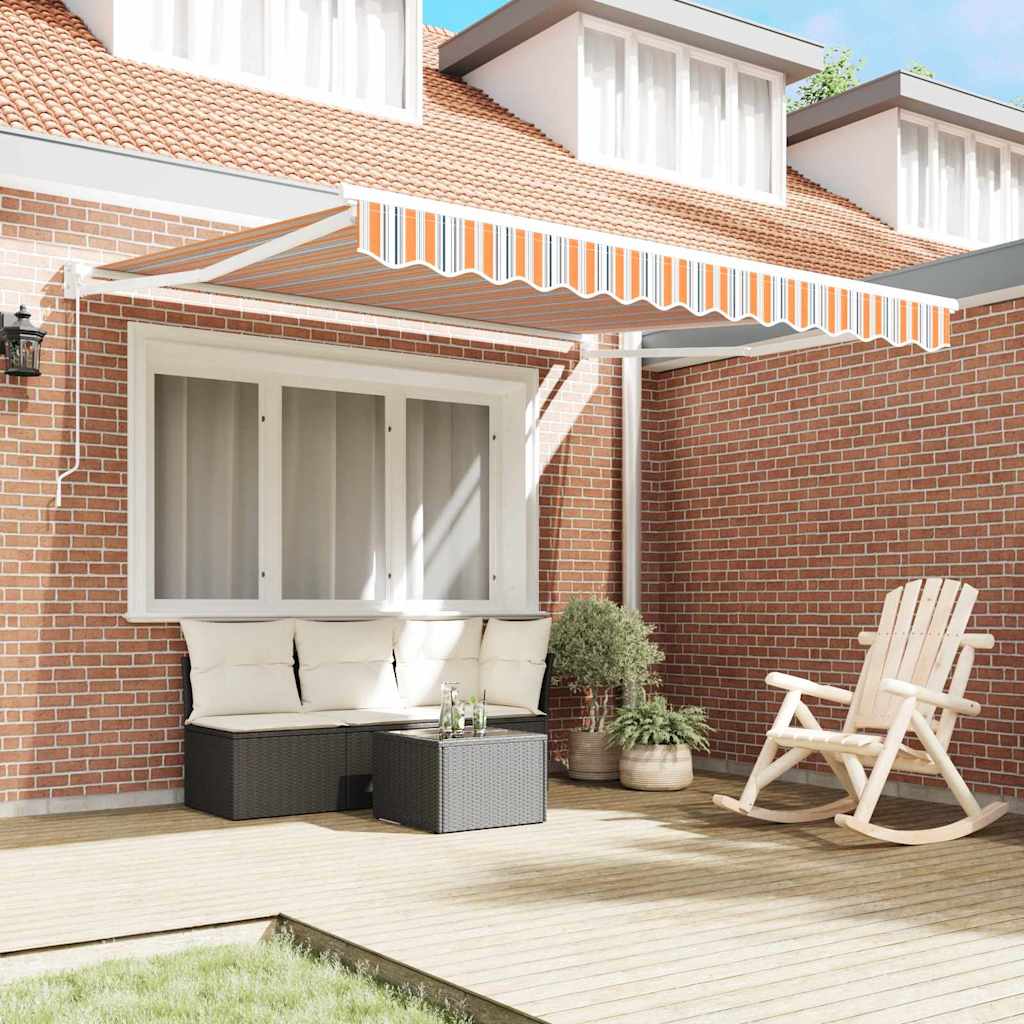 Skrovita tenda Šareni 350 x 250 cm Poliester i aluminij