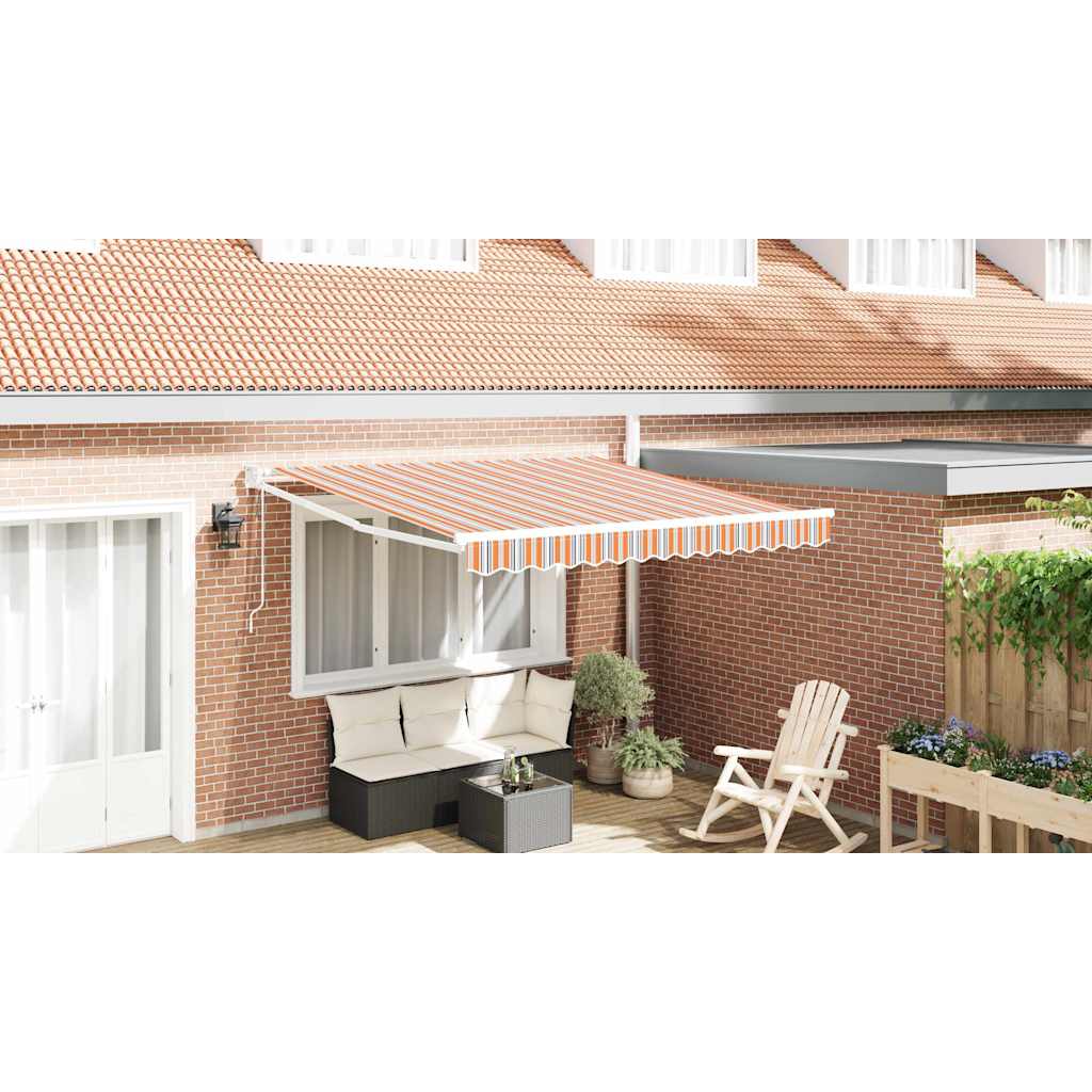 Skrovita tenda Šareni 350 x 250 cm Poliester i aluminij