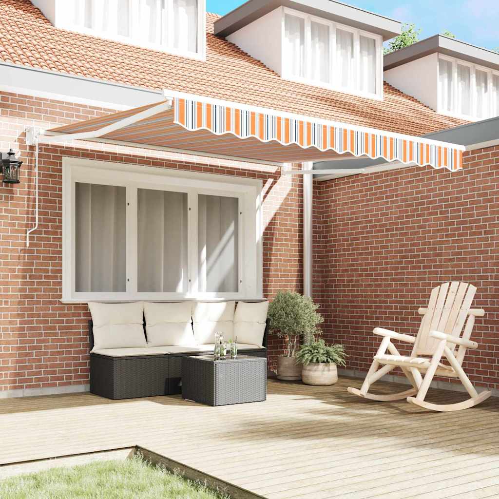 Skrovita tenda Šareni 350 x 250 cm Poliester i aluminij