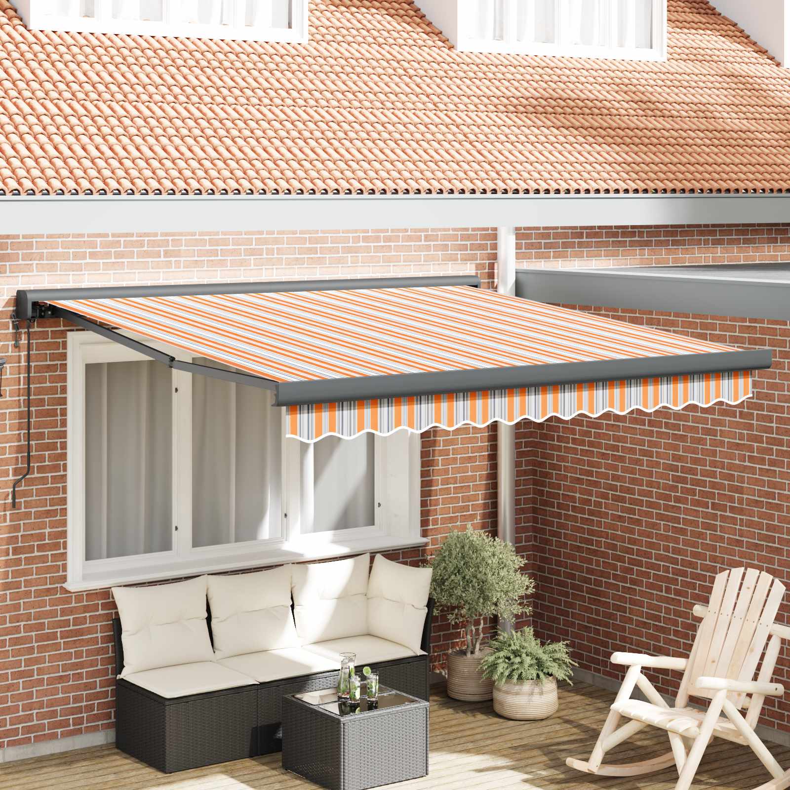 Nadstrešnica Šareni 350 x 250 cm Poliester i aluminij