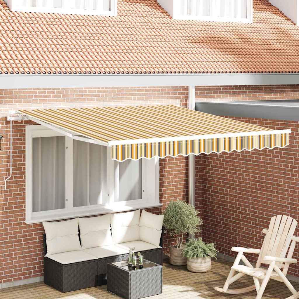 Skrovita tenda Šareni 350 x 250 cm Poliester i aluminij