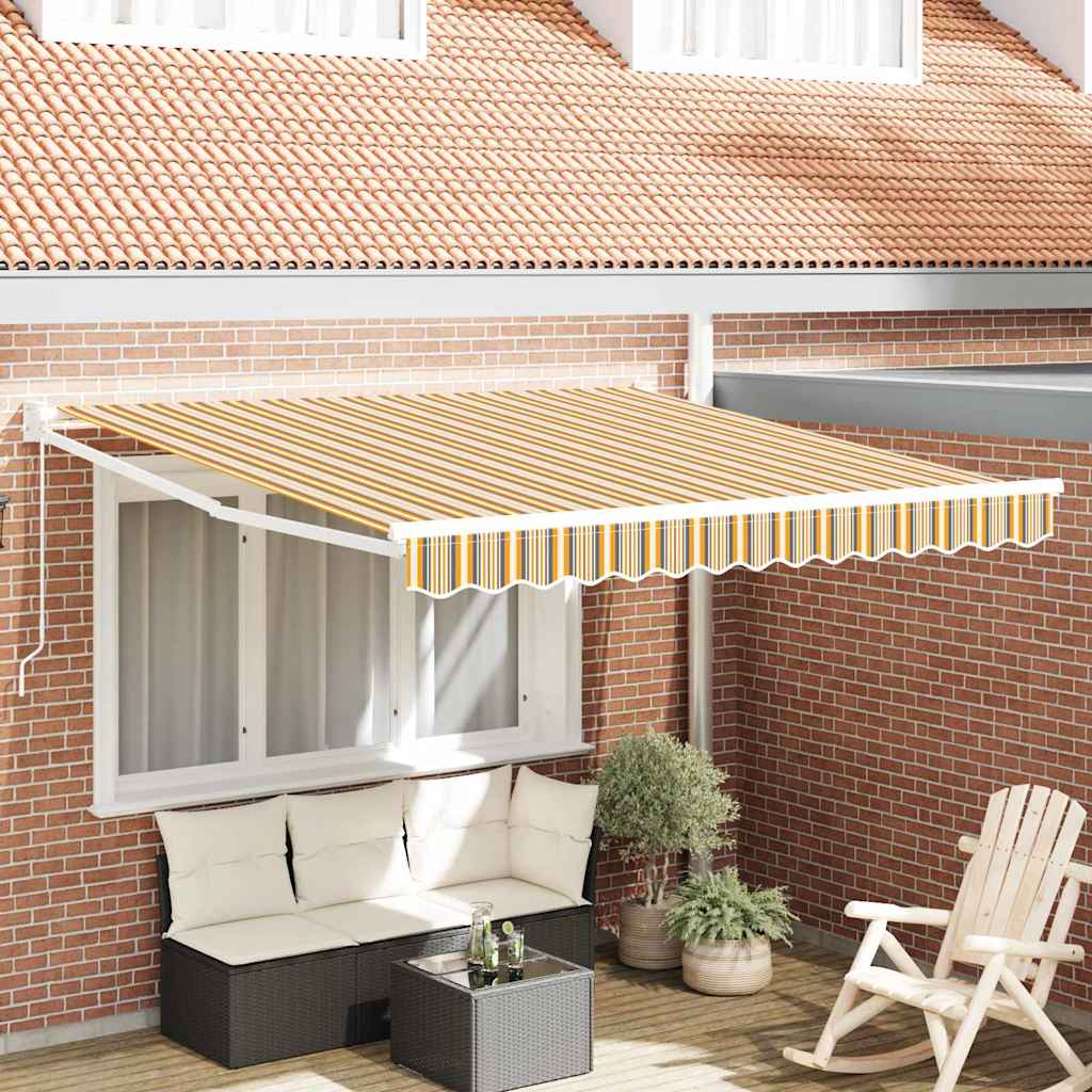 Skrovita tenda Šareni 350 x 250 cm Poliester i aluminij