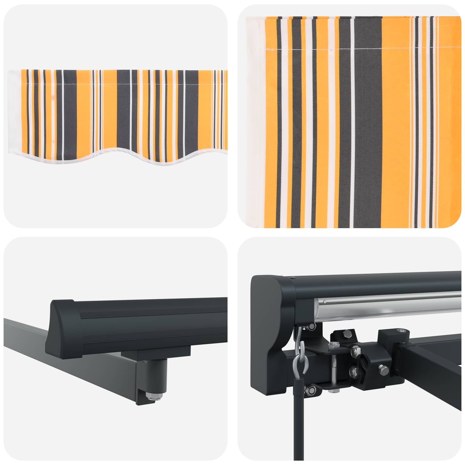 Okvir tende Žuta i Siva 350 x 250 cm Poliester s PU premazom