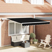 Skrovita tenda Crna 350 x 250 cm Tkanina i čelik