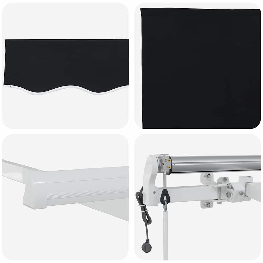 Povlačivi tende Crna 350 x 250 cm Tkanina i Aluminij
