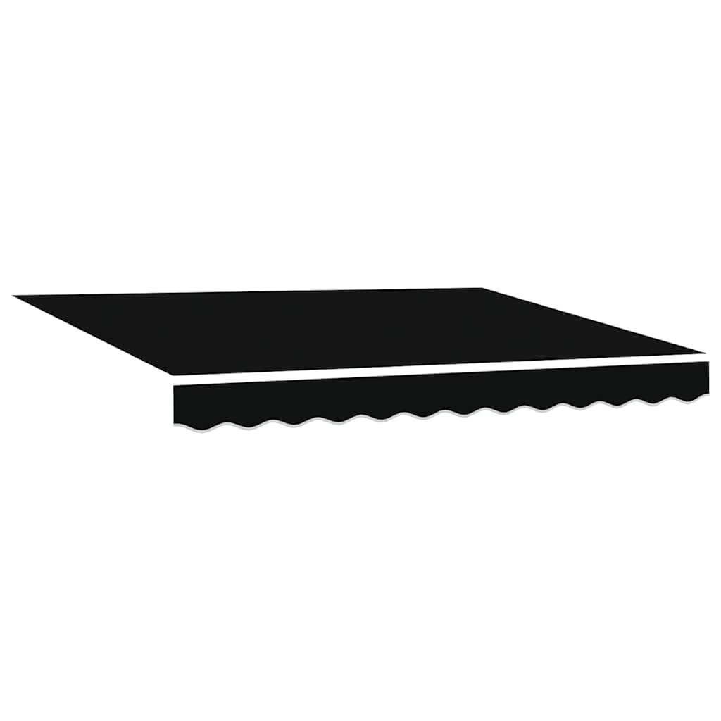 Skrovita tenda Crna 350 x 250 cm Poliester i metal