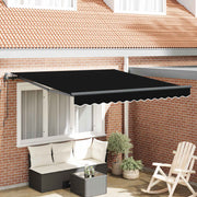 Skrovita tenda Crna 350 x 250 cm Tkanina i Aluminij