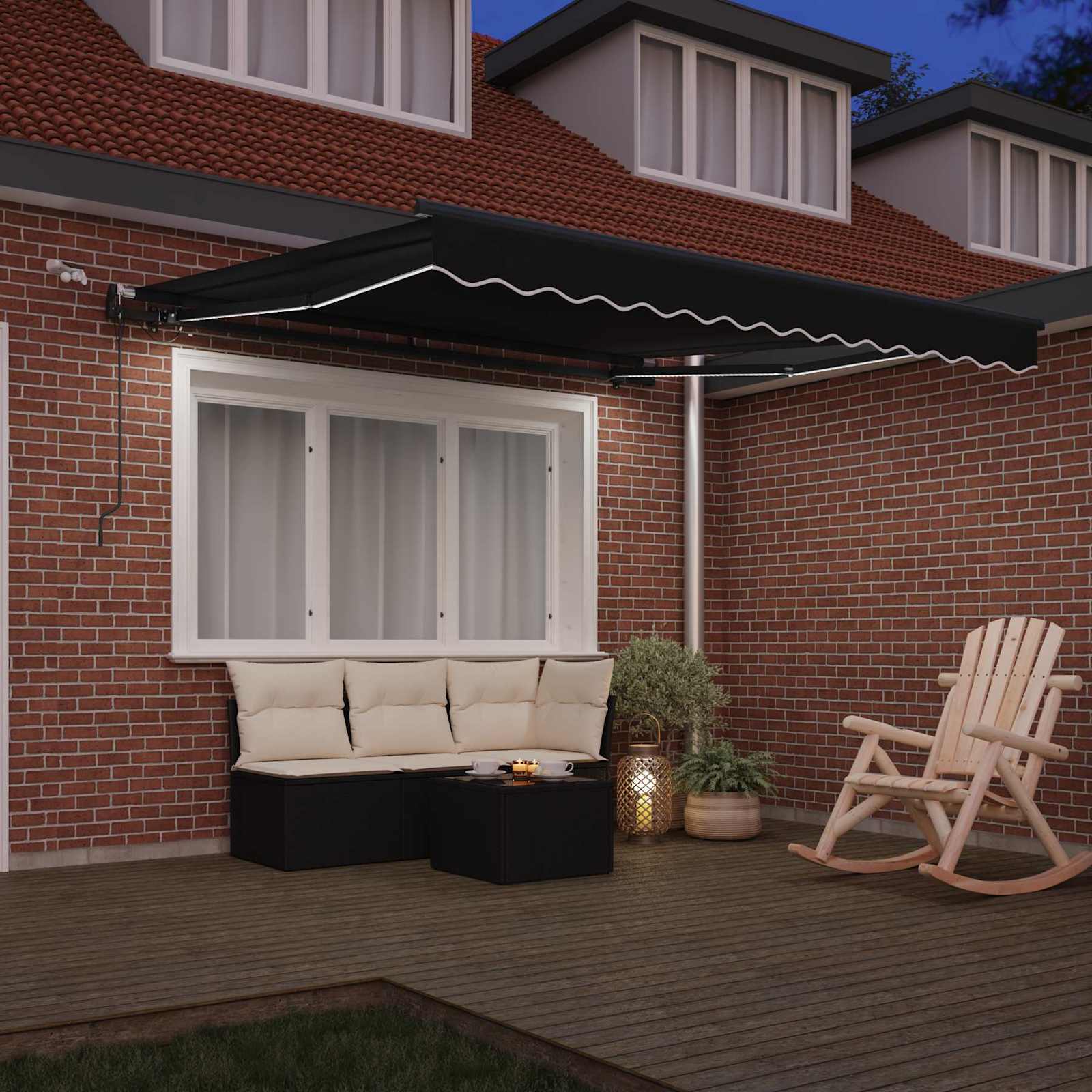 Tkanina za tende s Crna 350 x 250 cm Poliester