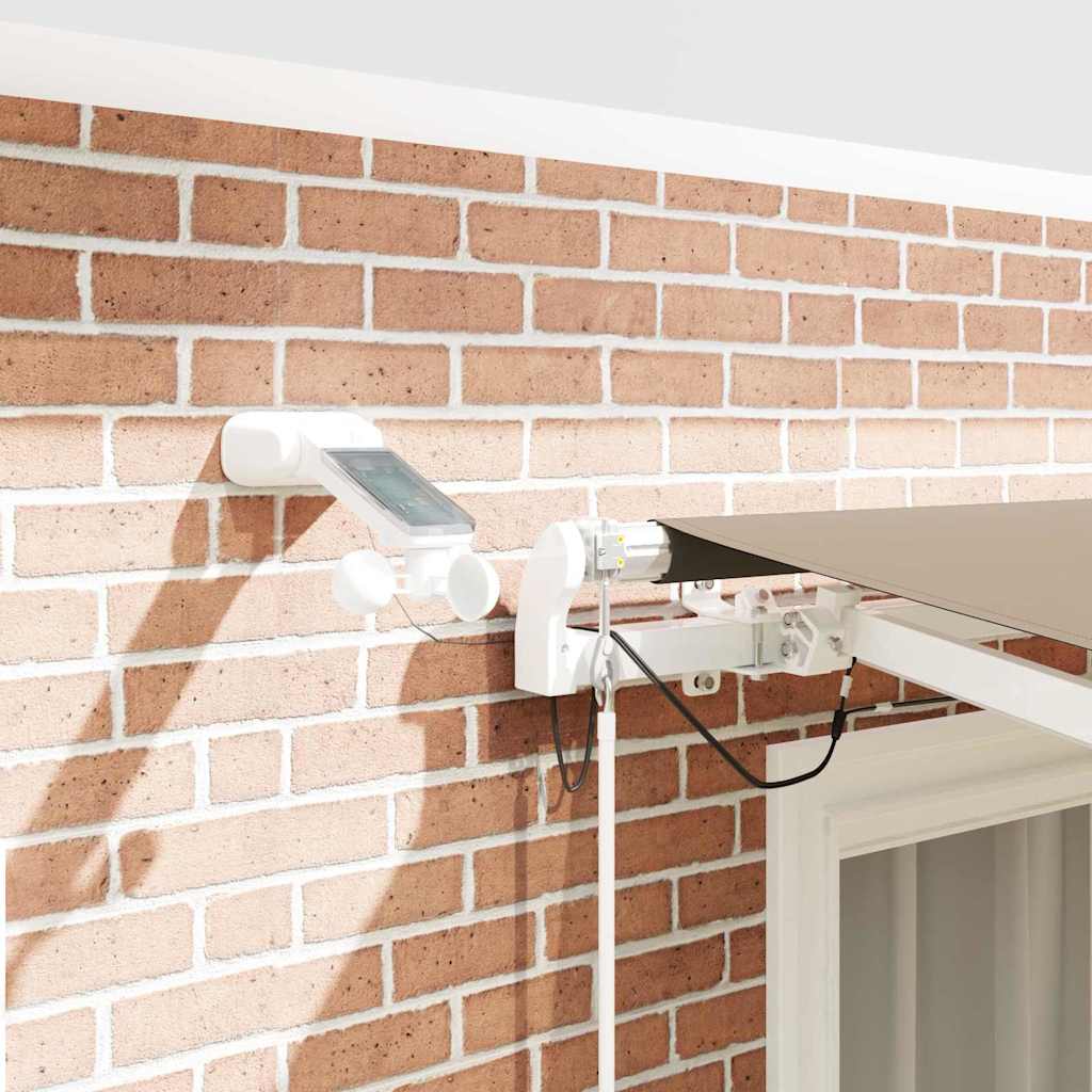 Skrovita tenda S LED lampica Bež 350 x 250 cm Poliester i metal