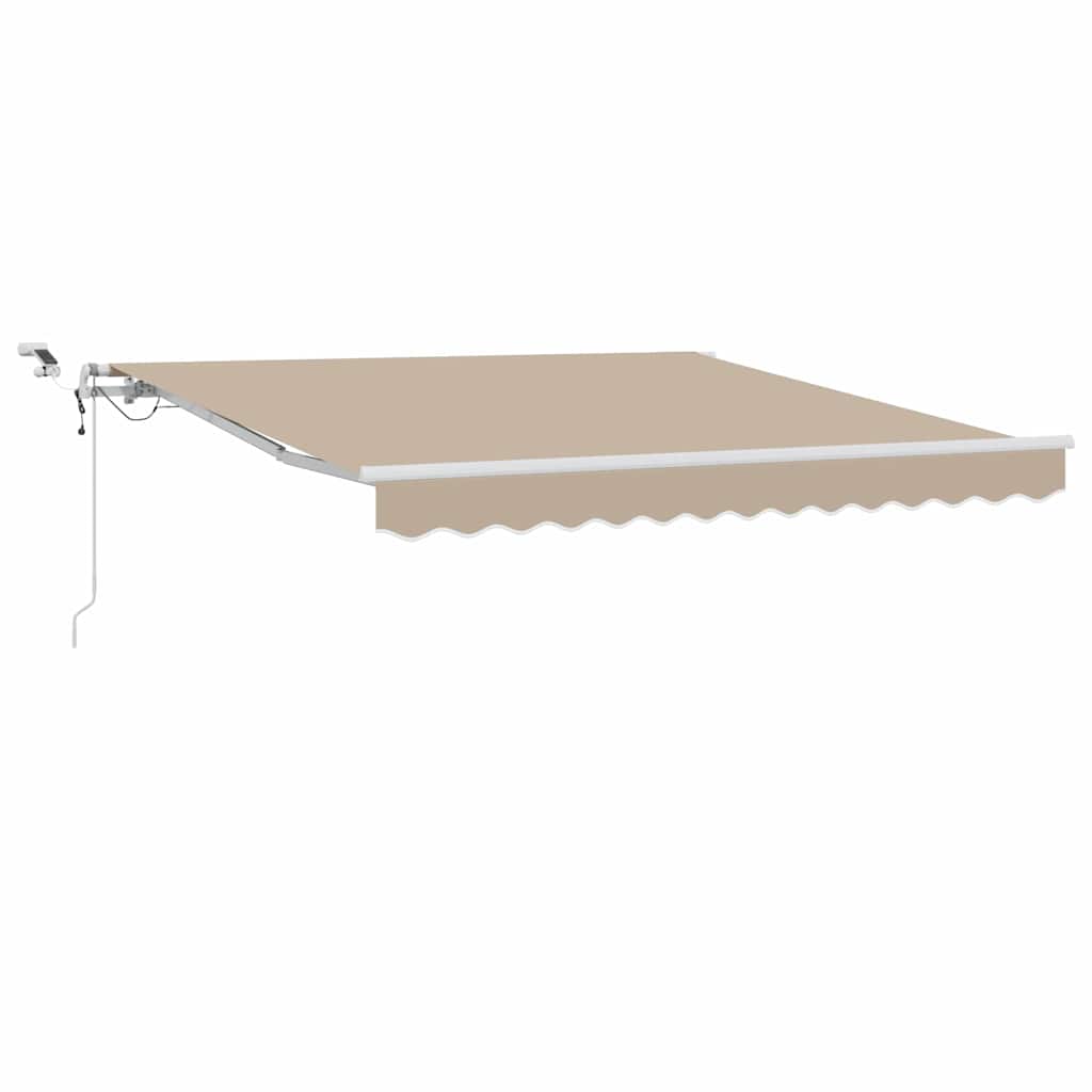 Skrovita tenda S LED lampica Bež 350 x 250 cm Poliester i metal