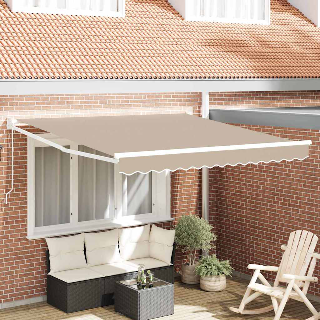 Povlačivi tende Bež 350 x 250 cm 100% Poliester i Aluminij