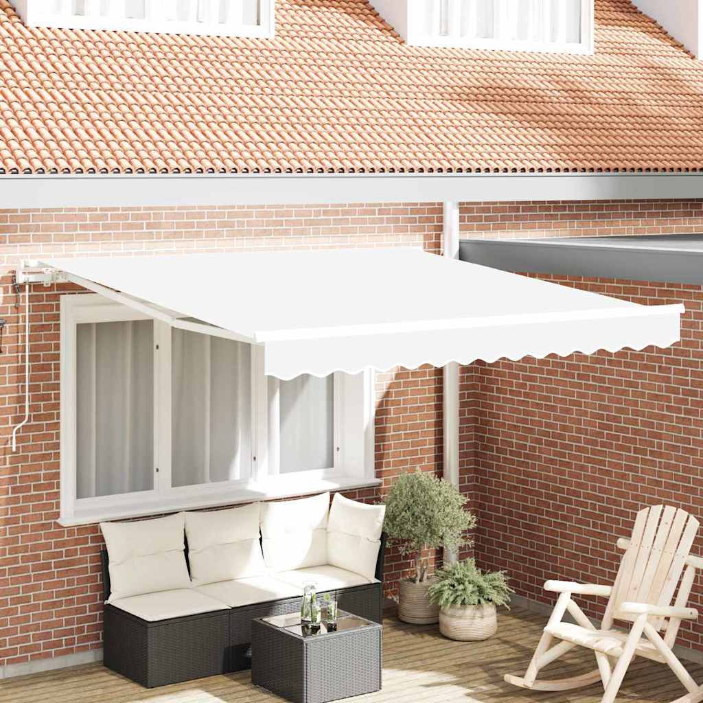 Povlačivi tende Bijela 350 x 250 cm Tkanina i Aluminij
