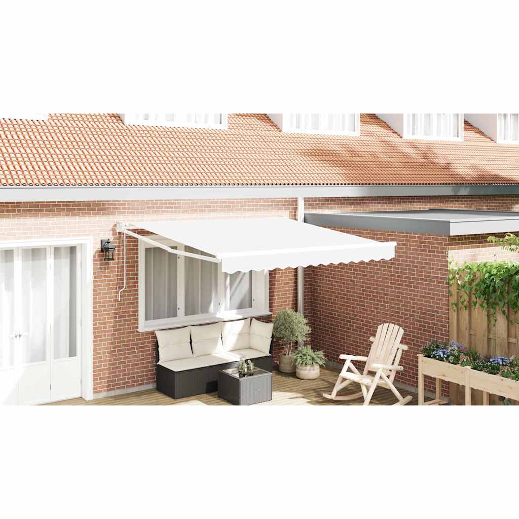 Skrovita tenda Bijelo 350 x 250 cm Poliester i aluminij