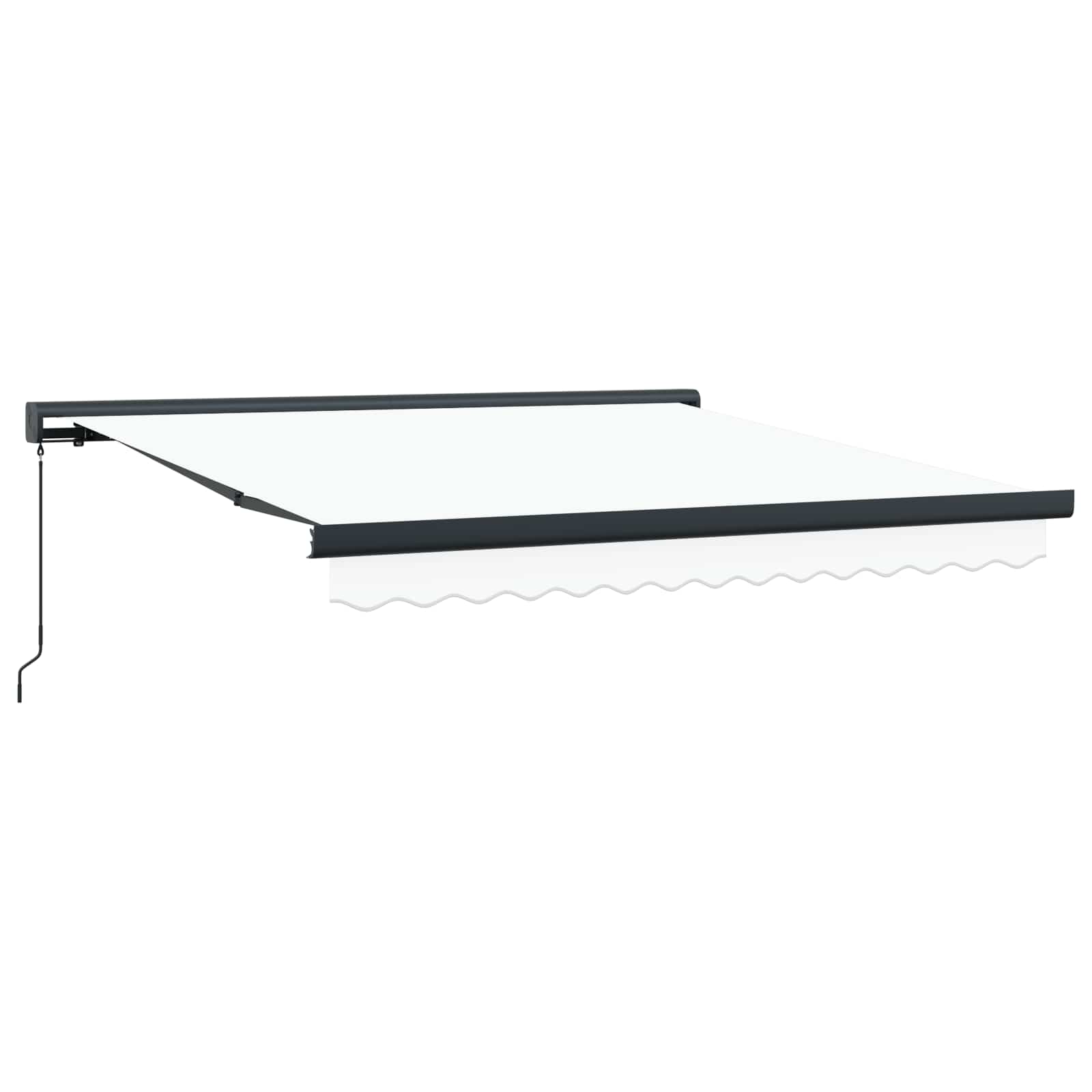 Skrovita tenda Bijelo 350 x 250 cm Tkanina i Metal