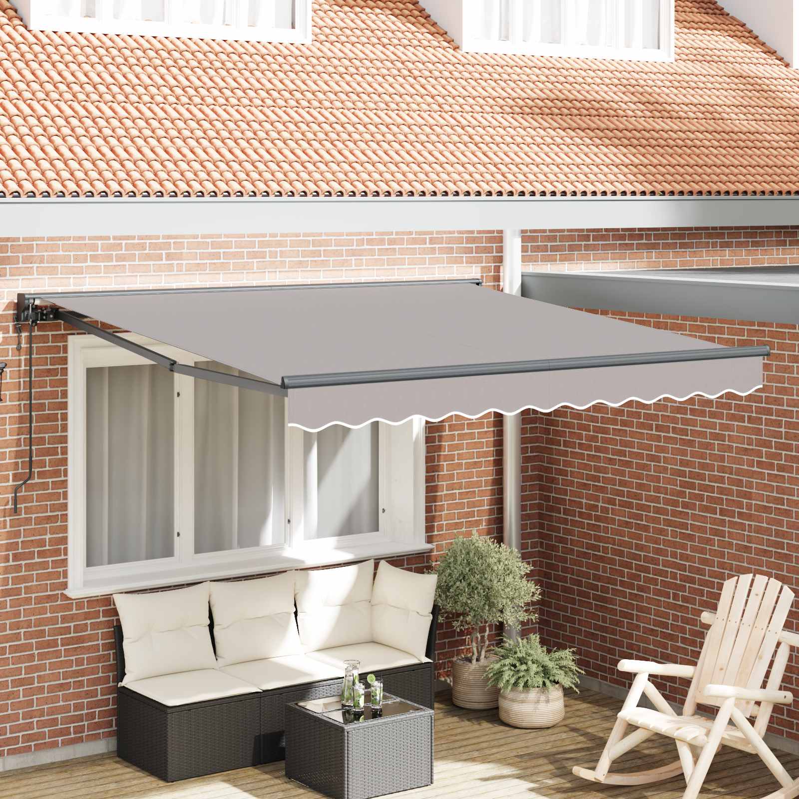 Okvir tende Svijetlo siva 350 x 250 cm Poliester s PU premazom
