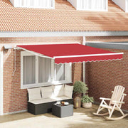 Skrovita tenda Crvena 350 x 250 cm Tkanina i čelik