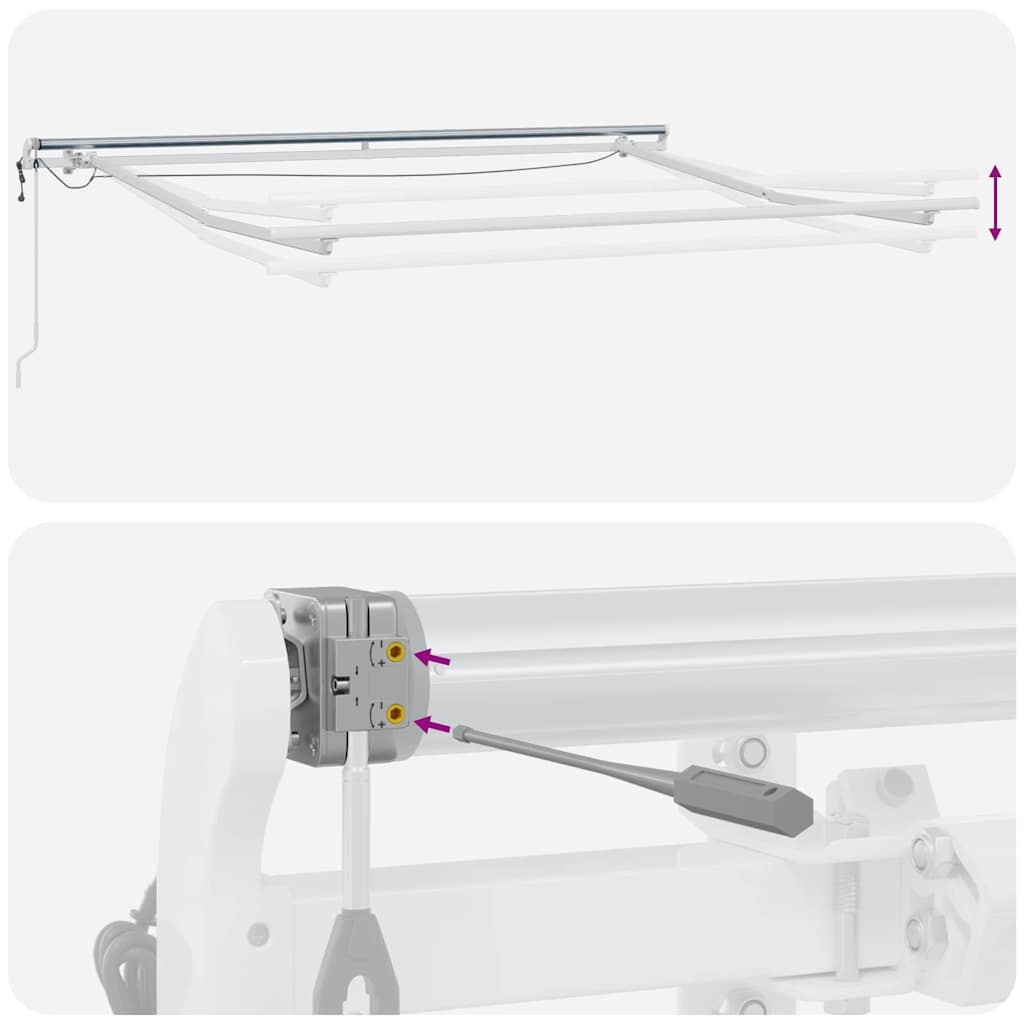 Skrovita tenda Crvena 350 x 250 cm Poliester i metal