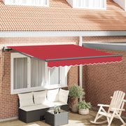 Skrovita tenda Crvena 350 x 250 cm Tkanina i Aluminij