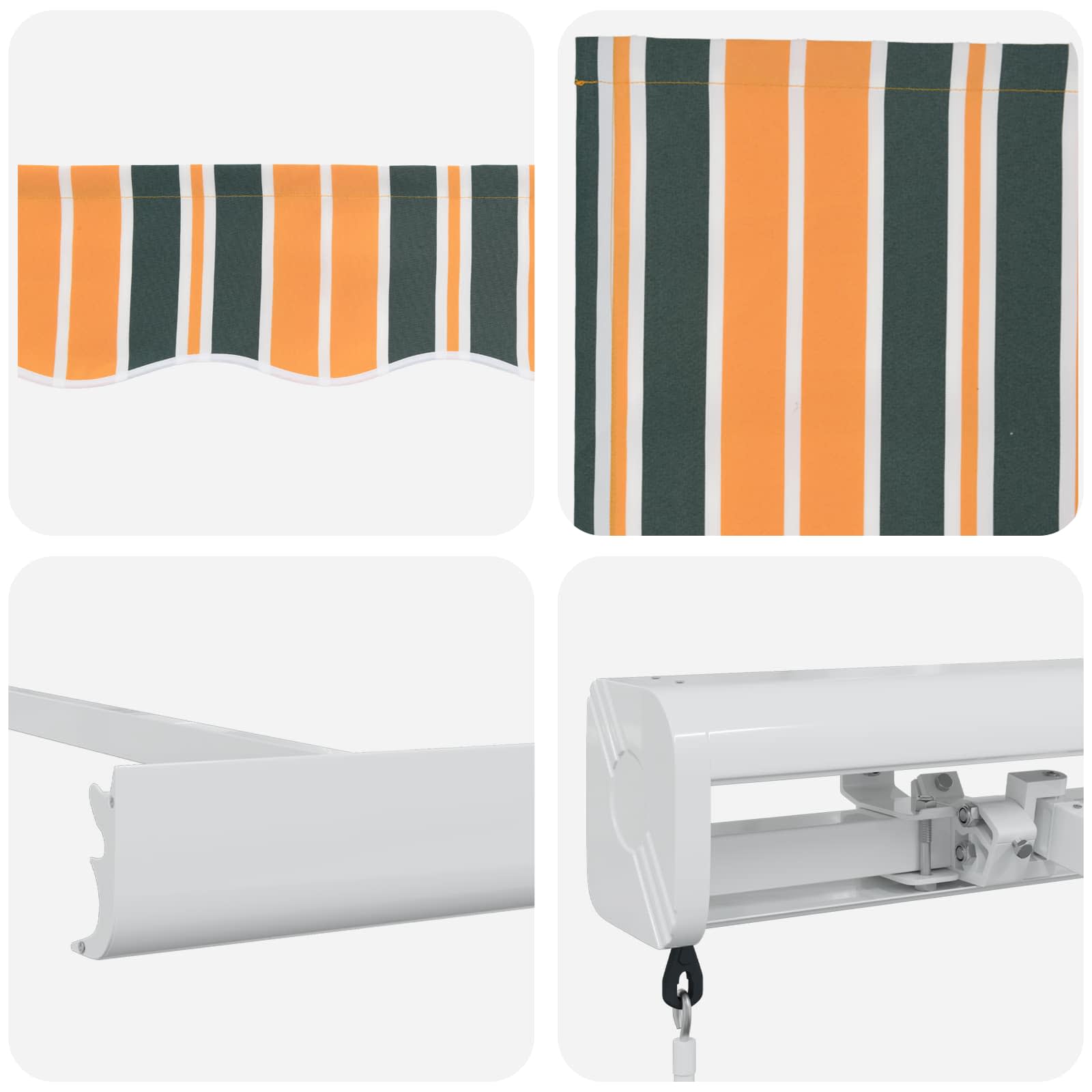 Povlačivi tende Šareni 350 x 250 cm Platno i Aluminij
