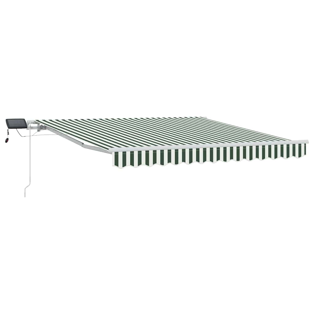 Skrovita tenda Zelena i bijela 350 x 250 cm Tkanina i čelik