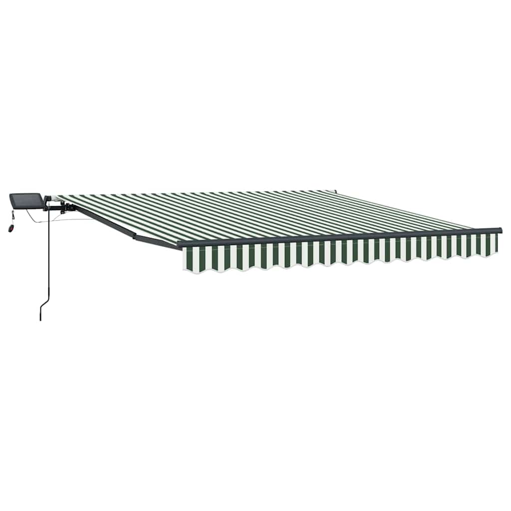 Skrovita tenda Zelena i bijela 350 x 250 cm tkanina