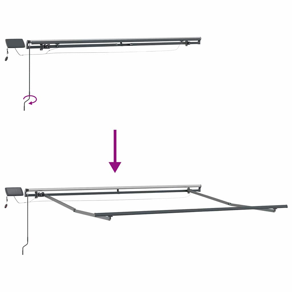 Skrovita tenda Zelena i bijela 350 x 250 cm tkanina