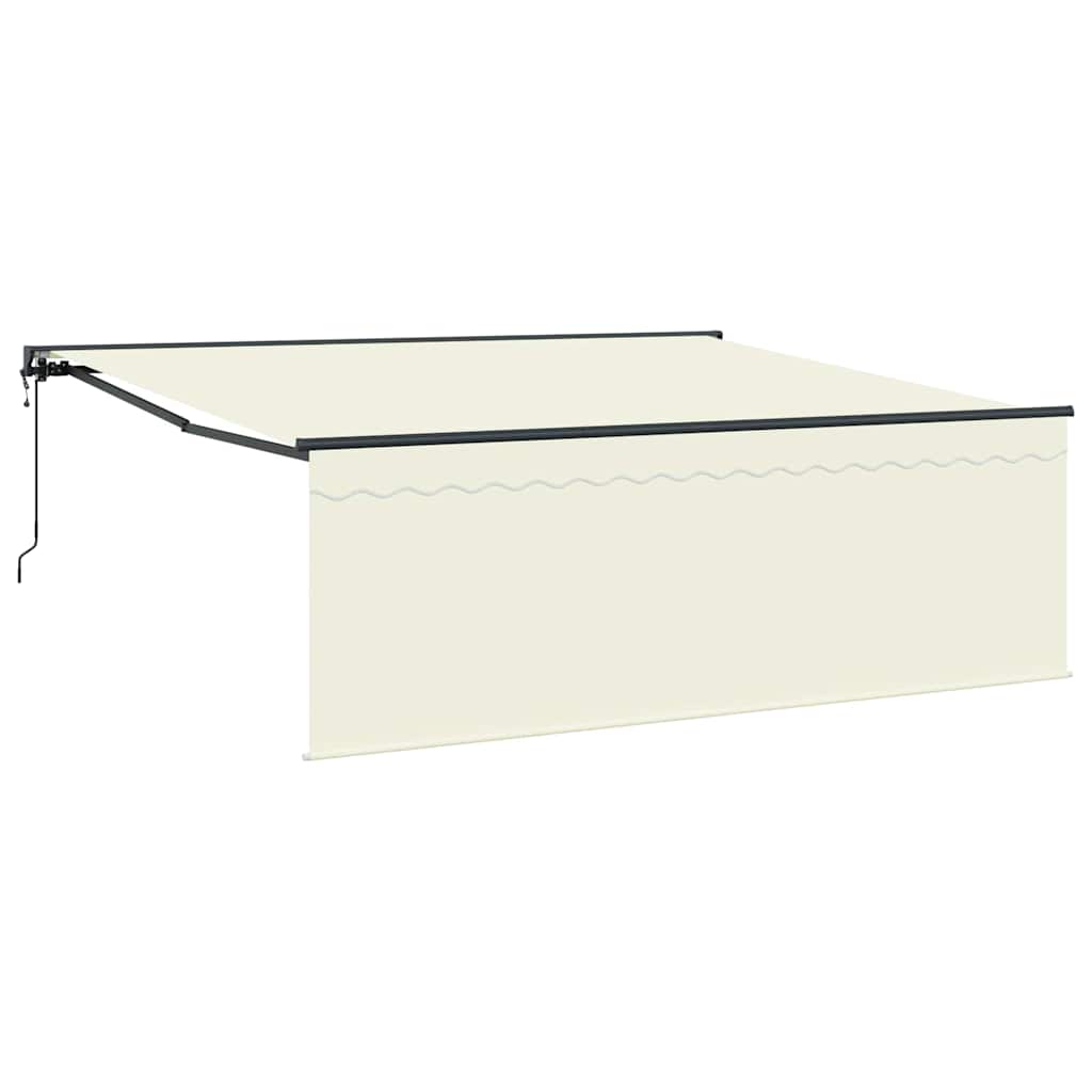 Skrovita tenda Krema 400 × 300 cm Poliester i aluminij