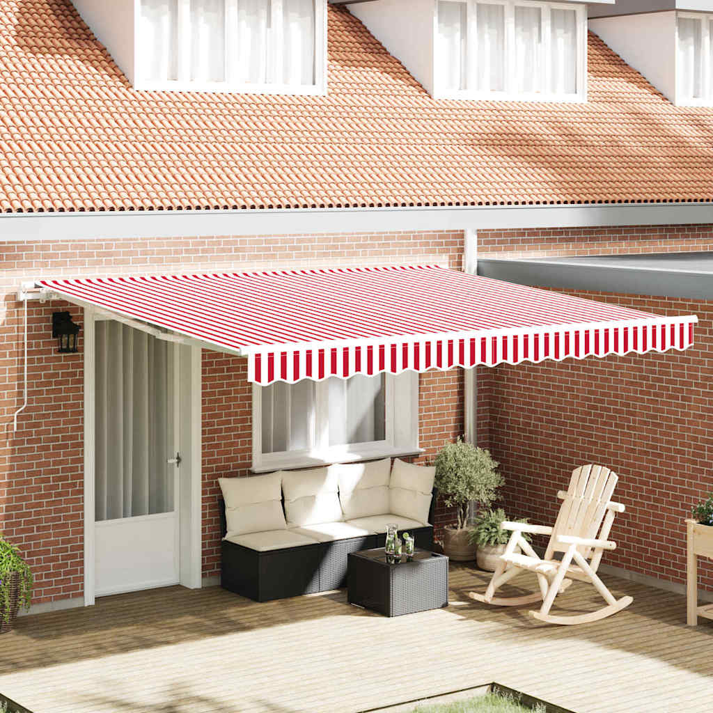 Skrovita tenda Crvena i bijela 400 × 300 cm