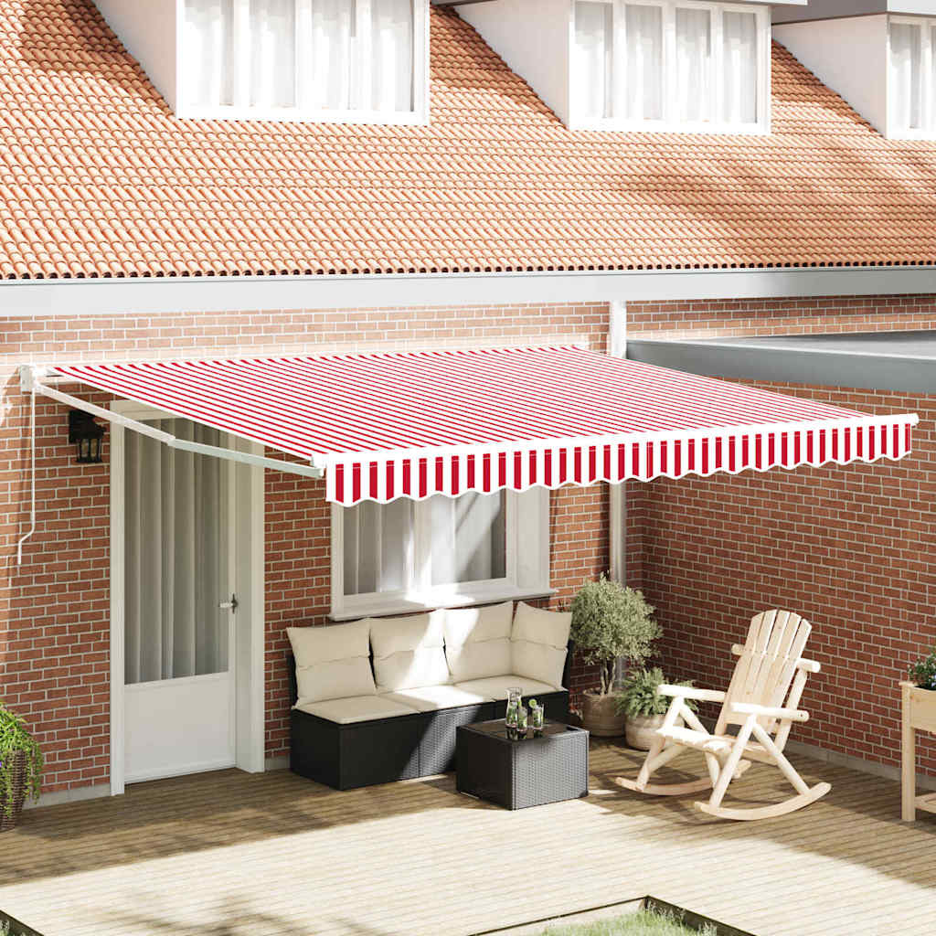 Skrovita tenda Crvena i bijela 400 × 300 cm