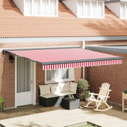 Nadstrešnica Crvena i bijela 400 × 300 cm Poliester i aluminij