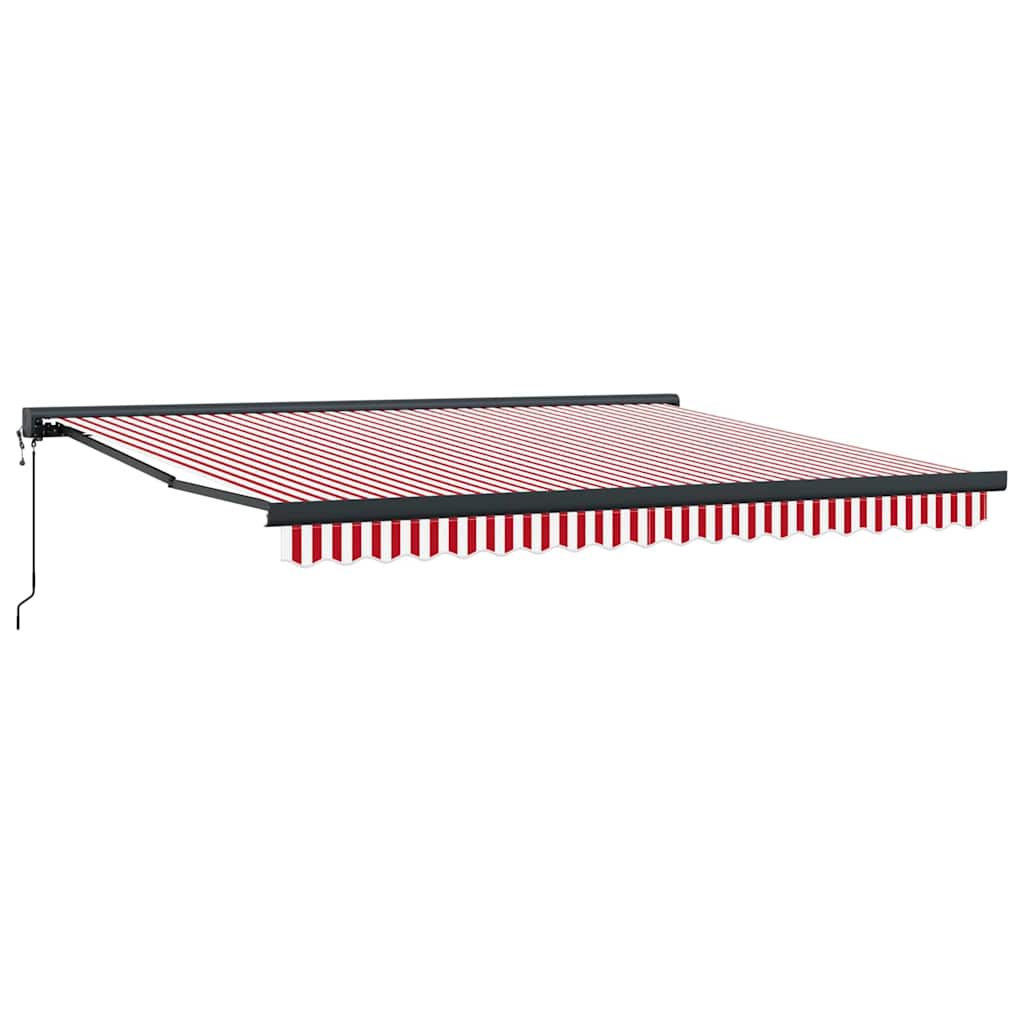 Nadstrešnica Crvena i bijela 400 × 300 cm Poliester i aluminij