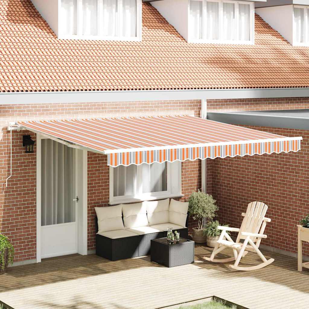 Skrovita tenda Šareni 400 × 300 cm Poliester i aluminij