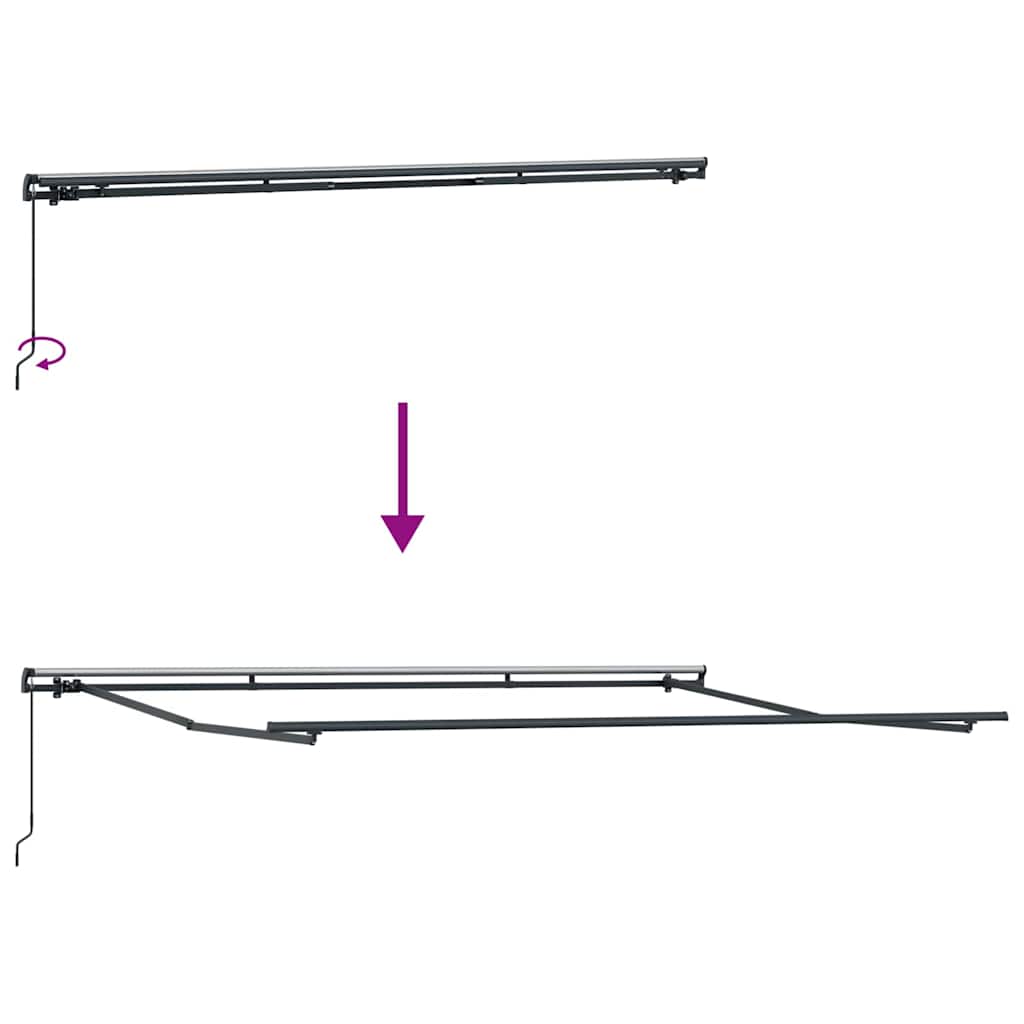 Skrovita tenda Crna 400 × 300 cm Poliester i čelik