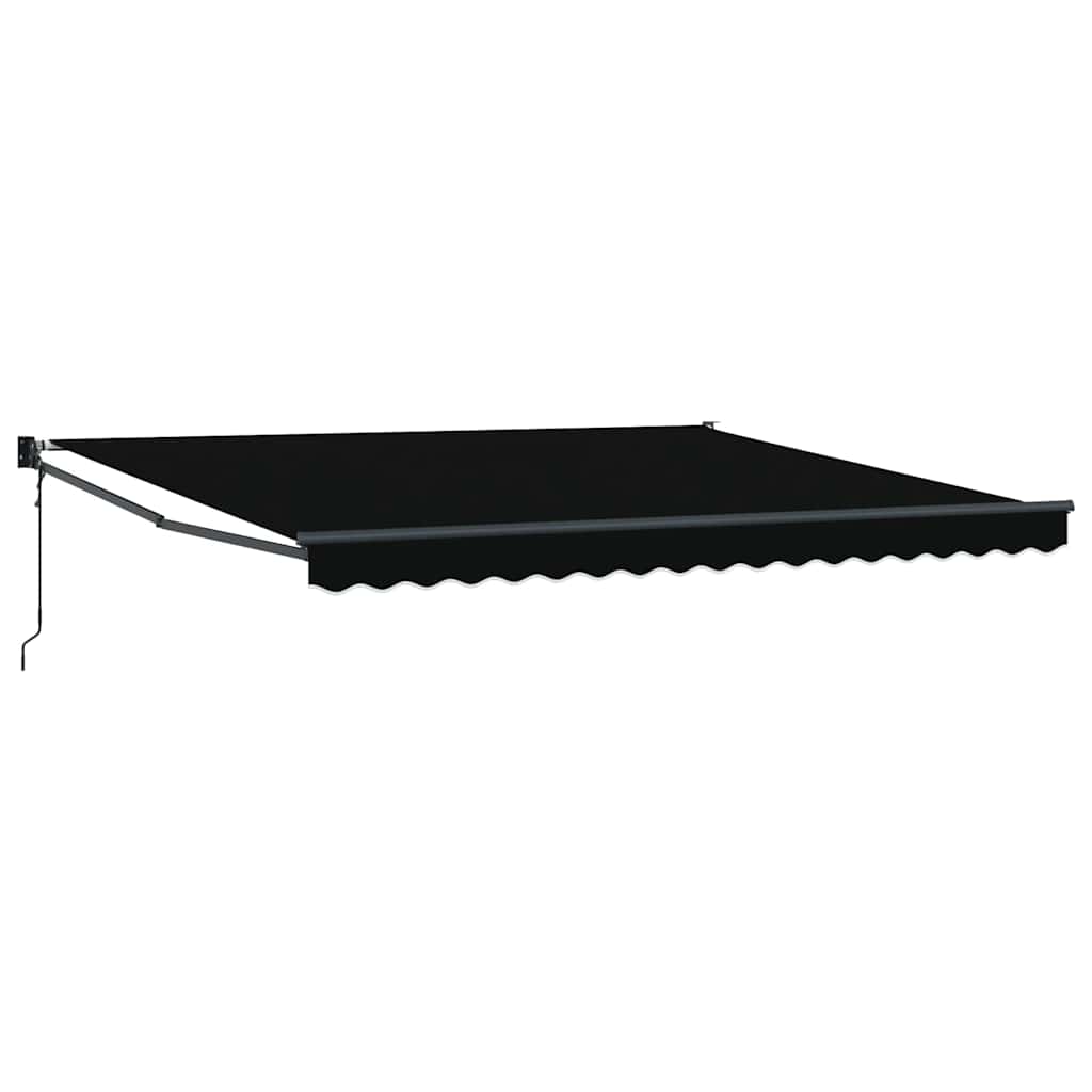 Skrovita tenda Crna 400 × 300 cm Poliester i aluminij