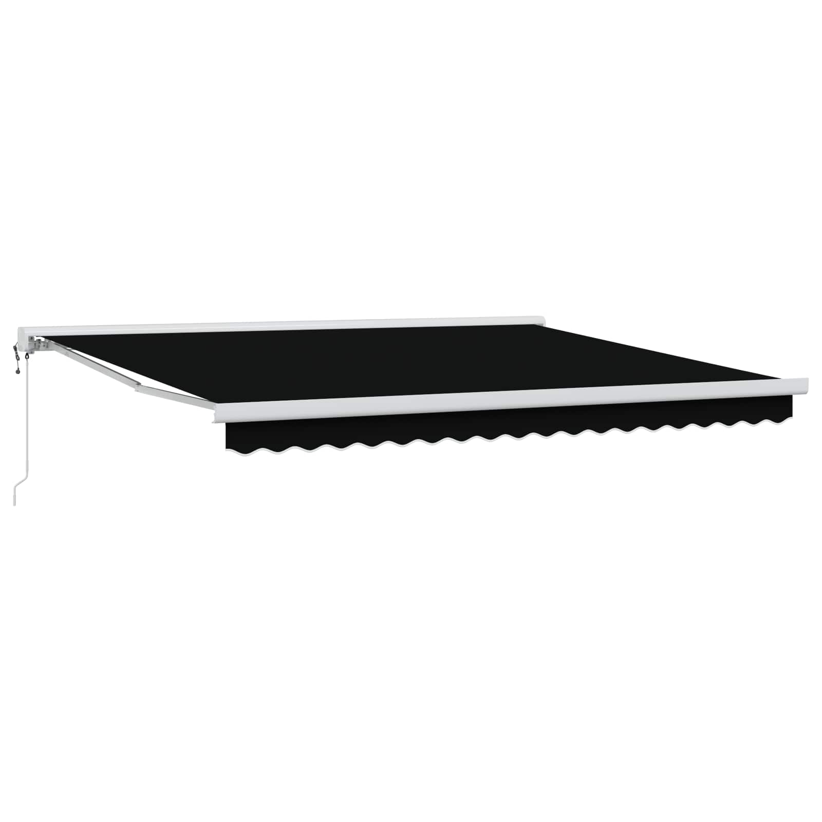 Skrovita tenda Crna 400 × 300 cm Tkanina i Metal