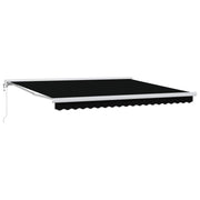 Skrovita tenda Crna 400 × 300 cm Tkanina i Metal