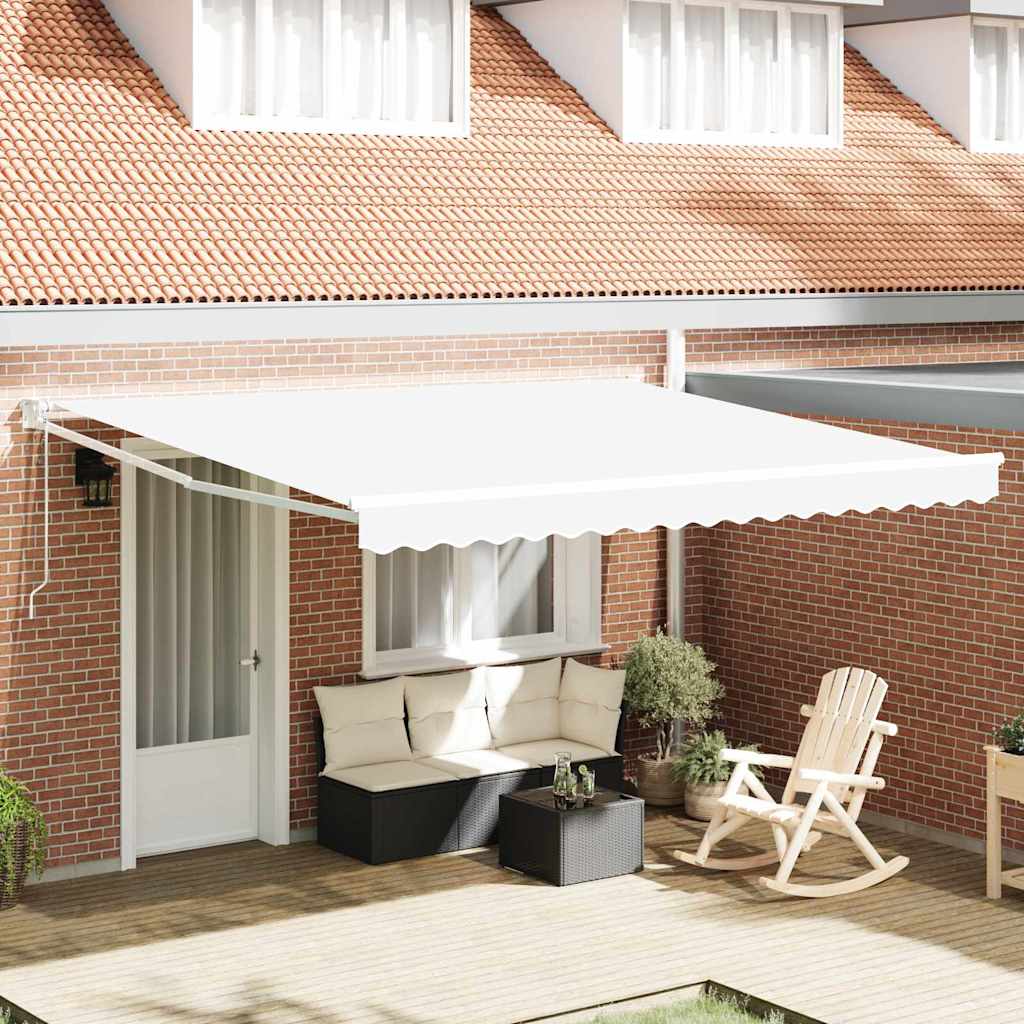 Skrovita tenda Bijelo 400 × 300 cm Poliester i aluminij
