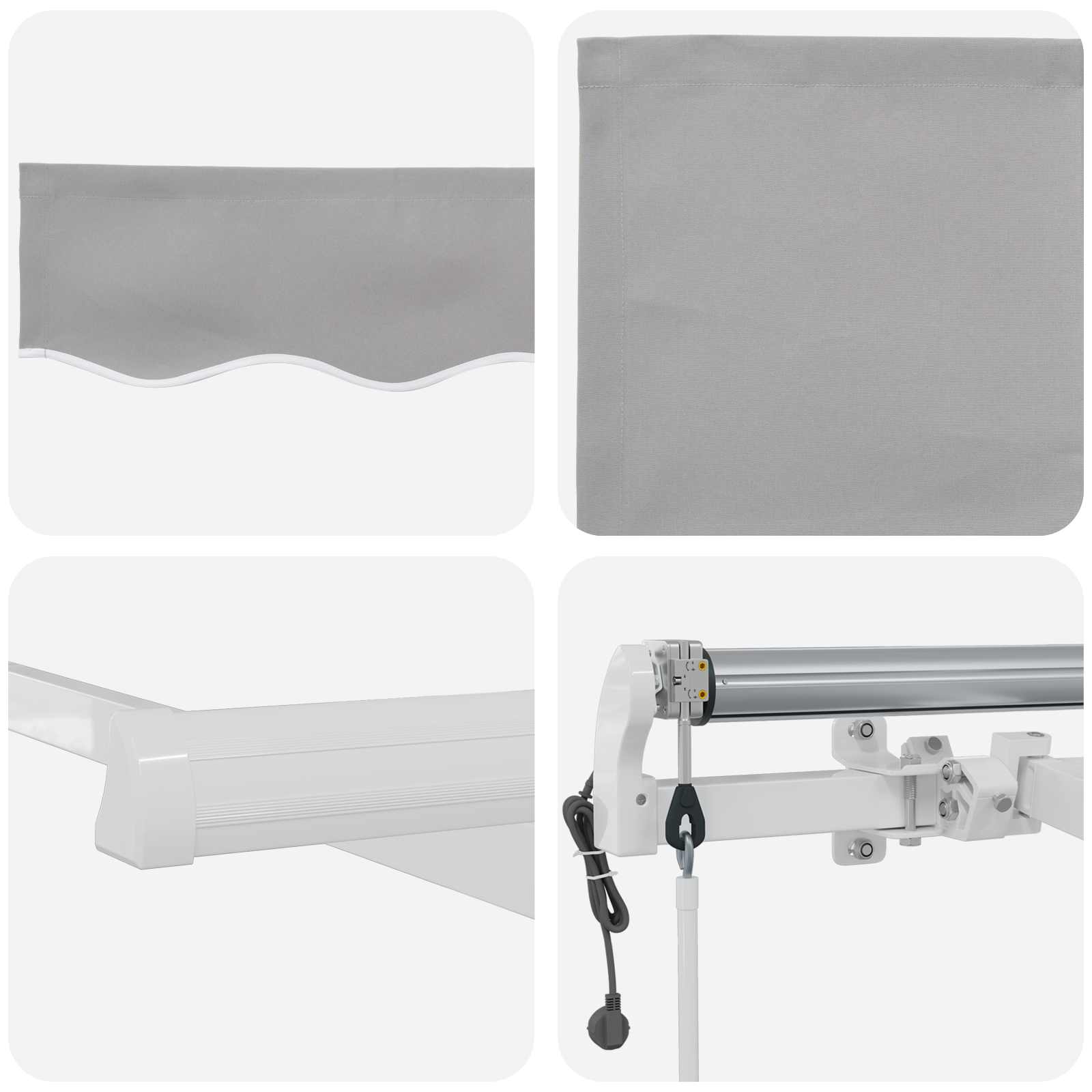 Povlačivi tende Svjetlosiva 400 × 300 cm Tkanina i Aluminij