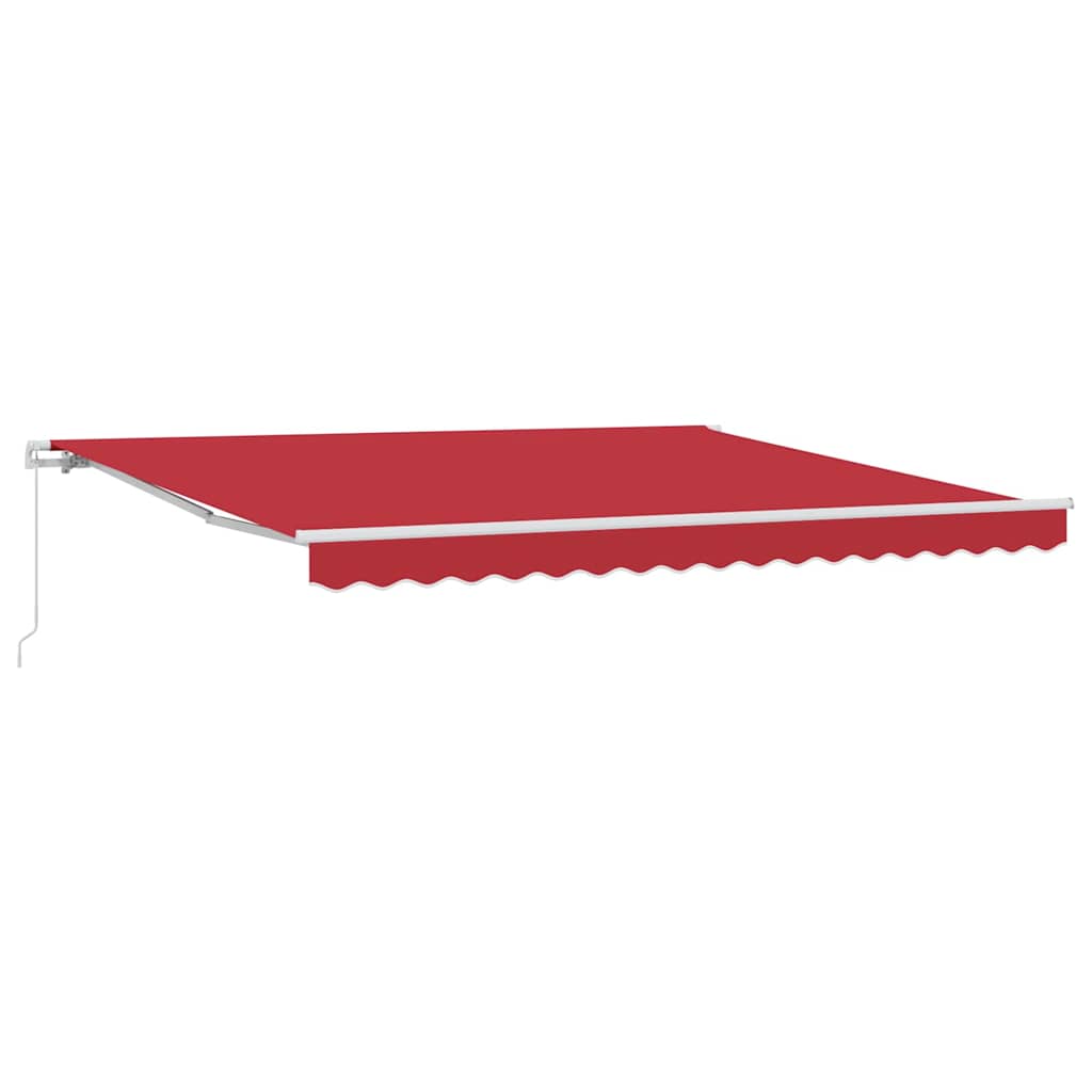 Skrovita tenda Crvena 400 × 300 cm Poliester i aluminij