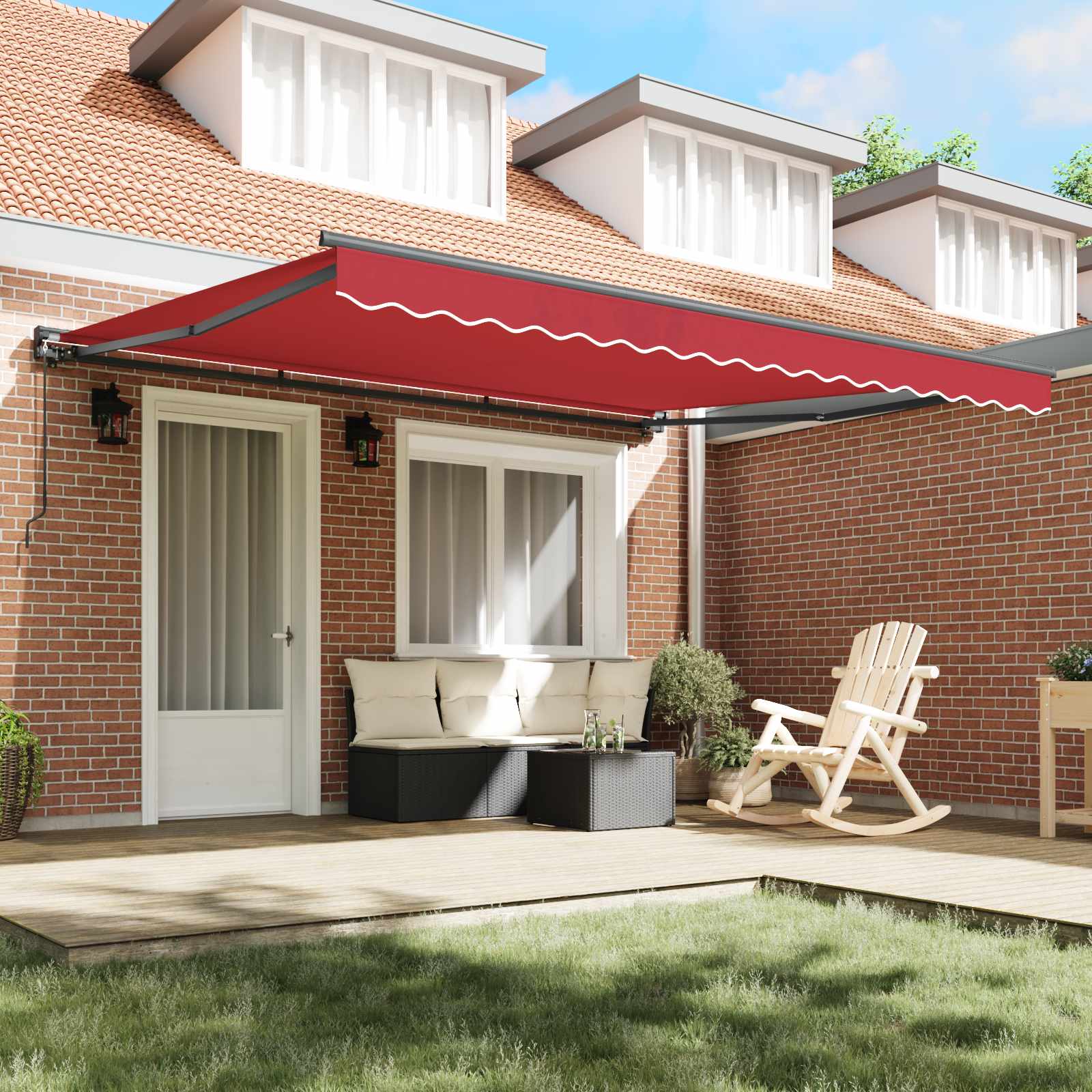 Okvir tende Crvena 400 × 300 cm Poliester s PU premazom