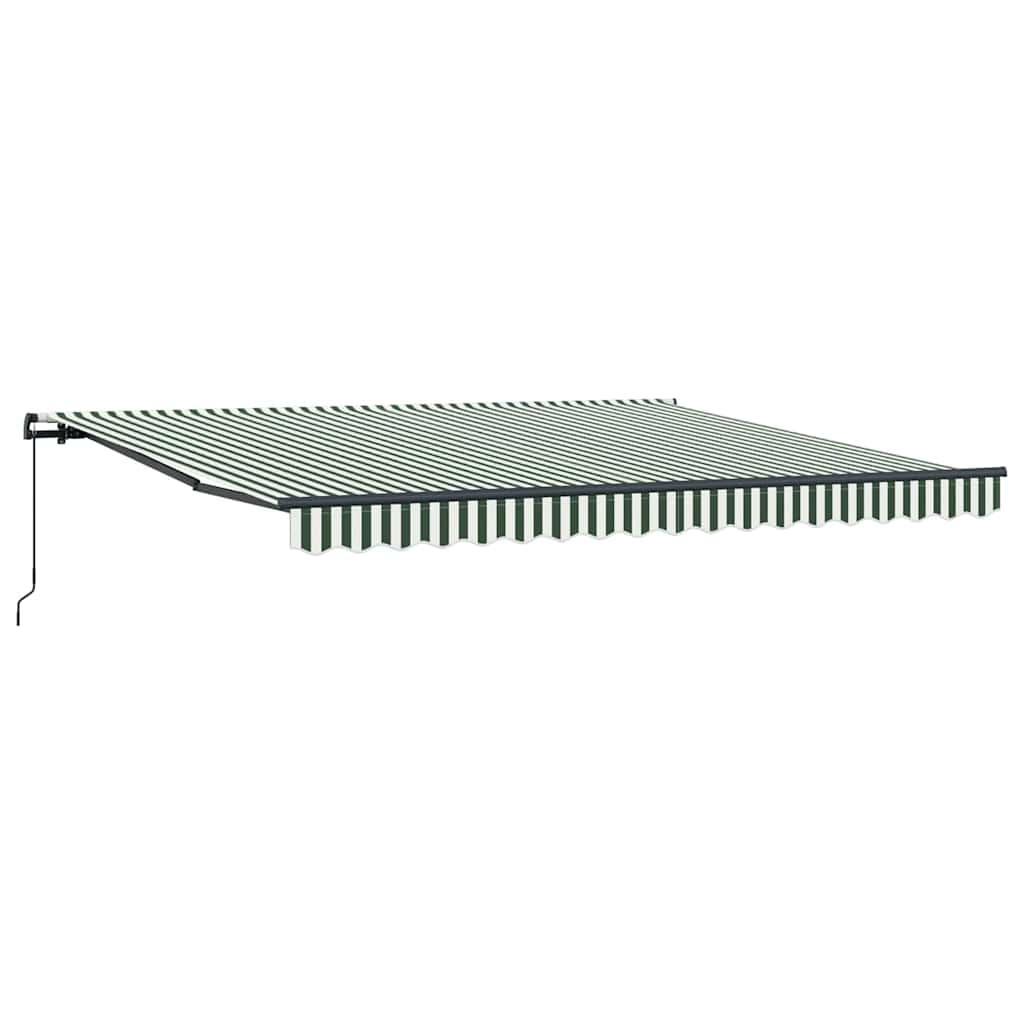 Skrovita tenda Zelena i bijela 400 × 300 cm Poliester i čelik
