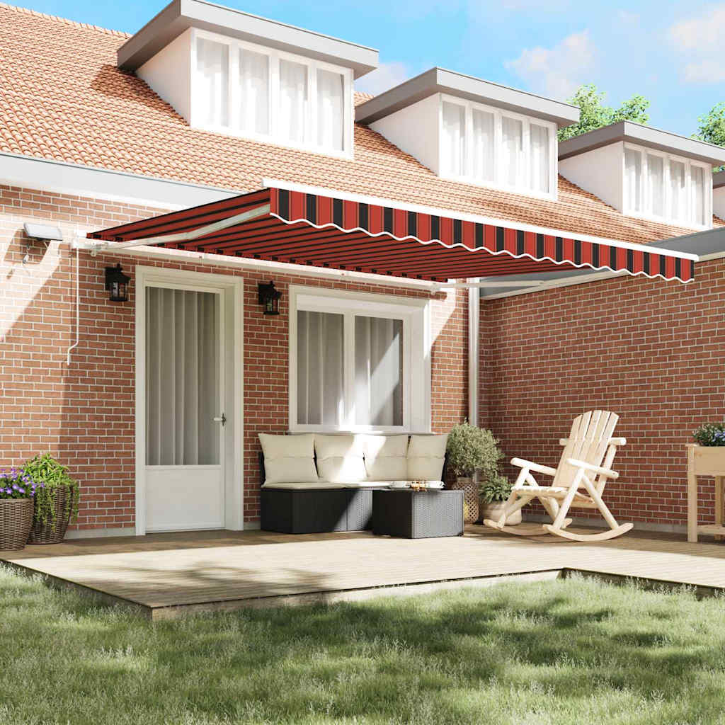 Skrovita tenda narančasta i smeđa 400 × 300 cm Tkanina i čelik